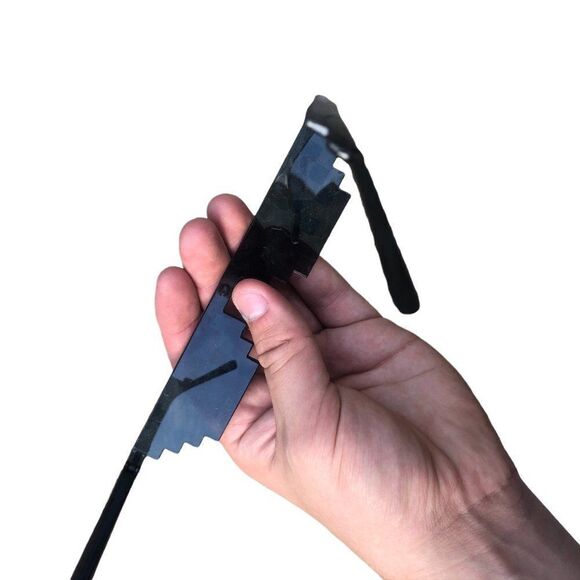 Funny 8 Bit Cartoon Glasses Black - Picture 6 of 13